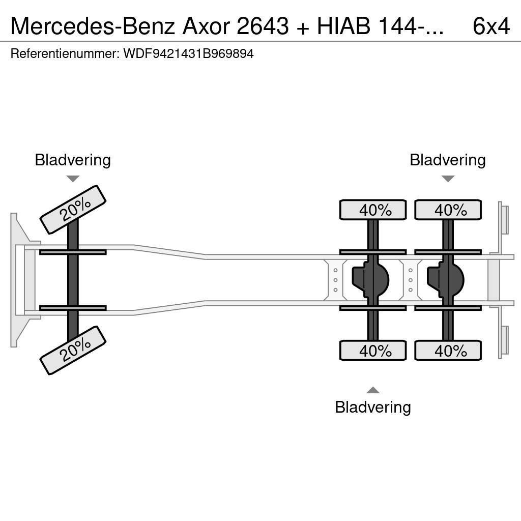 Mercedes-Benz Axor 2643 + HIAB 144-3+REMOTE + EURO 5 + 6X4 BIG A Żurawie szosowo-terenowe