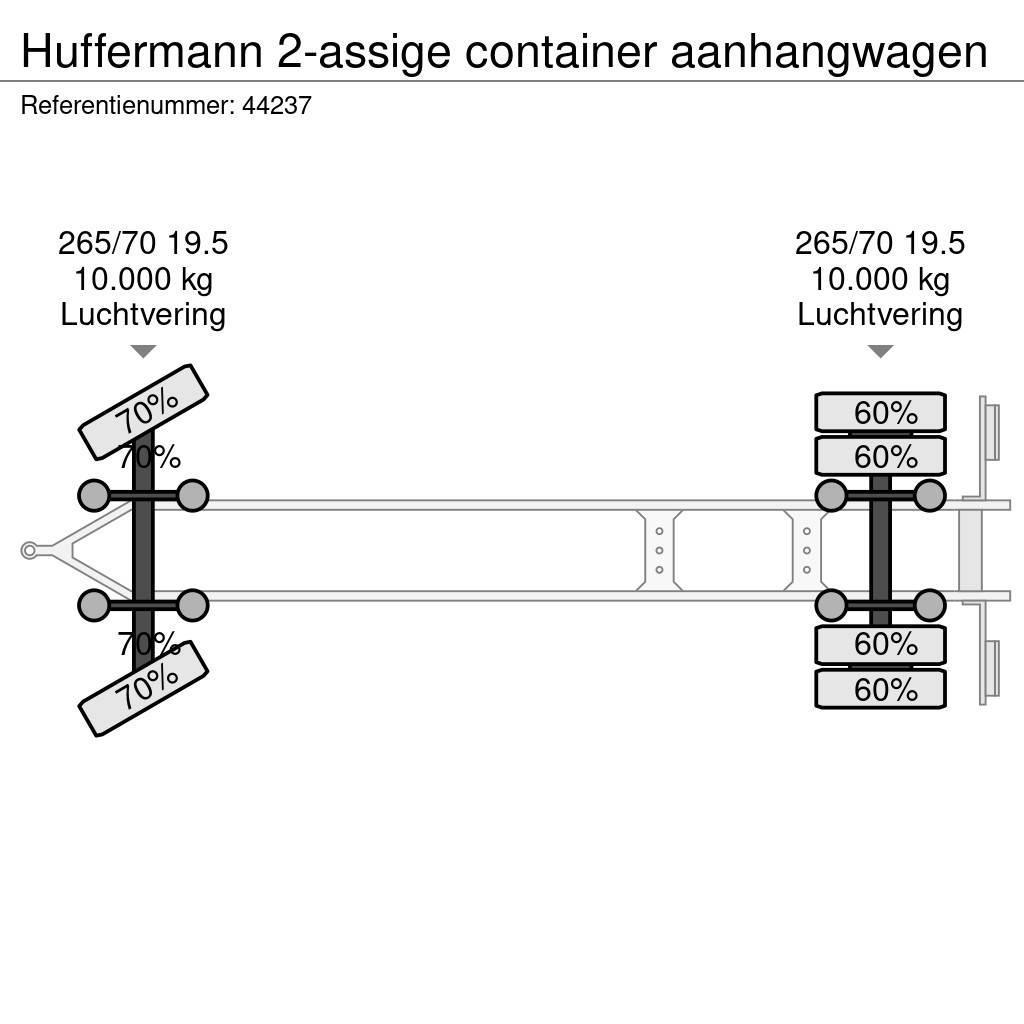Hüffermann 2-assige container aanhangwagen Przyczepy do transportu kontenerów