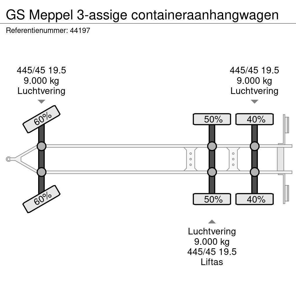 GS Meppel 3-assige containeraanhangwagen Przyczepy do transportu kontenerów