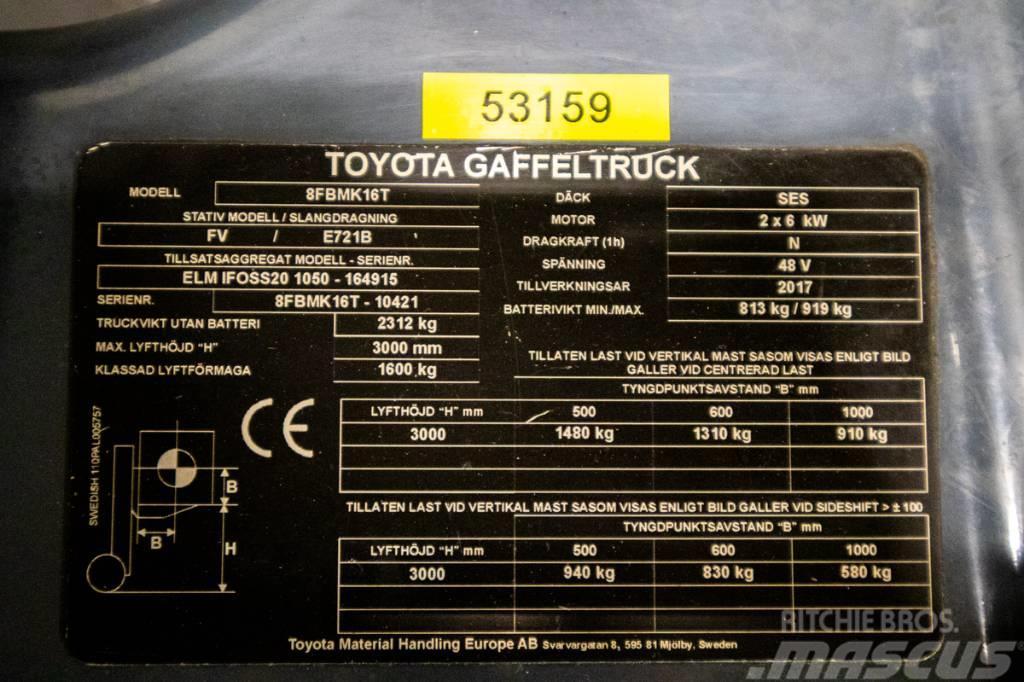 Toyota 8FBMK16T, PRISSÄNKT, motviktstruck m låga timmar Wózki elektryczne