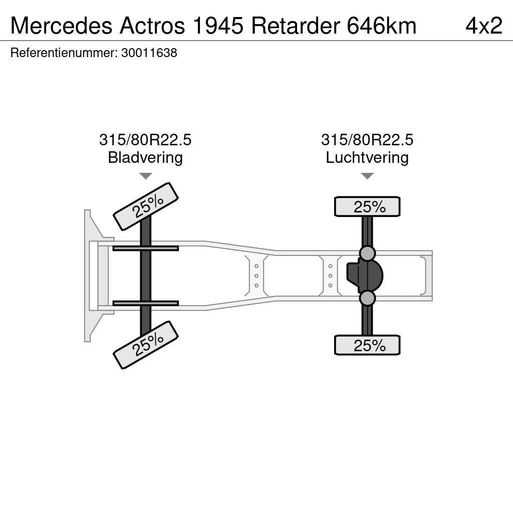 Mercedes-Benz Actros 1945 Retarder 646km Ciągniki siodłowe