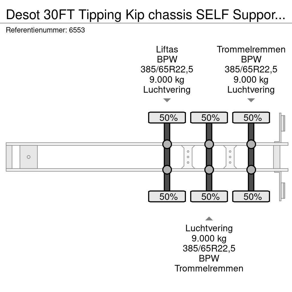Desot 30FT Tipping Kip chassis SELF Support APK 07-2024 Naczepy do transportu kontenerów