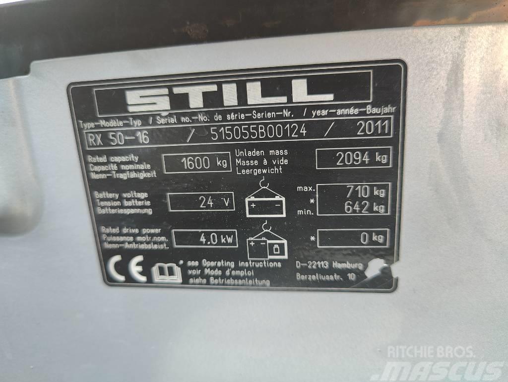 Still RX50-16 sähkövastapainotrukki Wózki elektryczne
