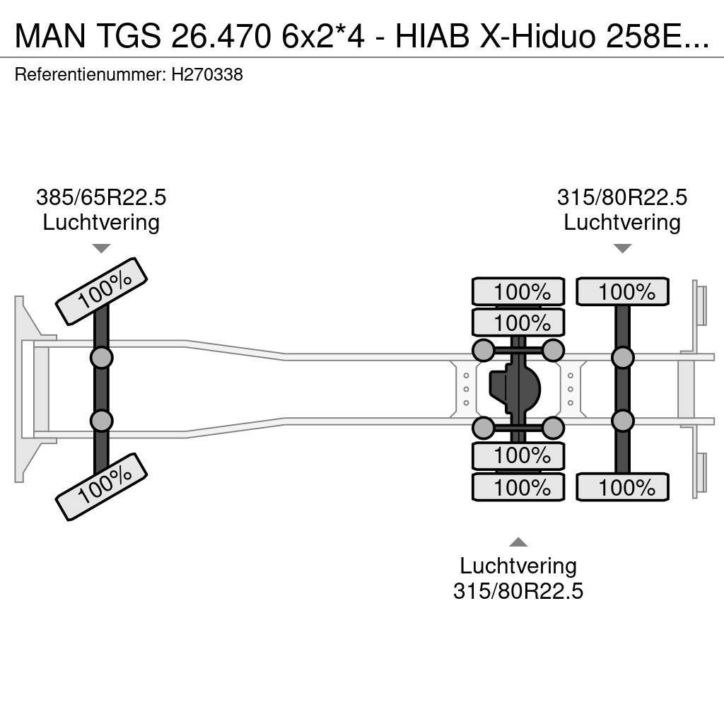 MAN TGS 26.470 6x2*4 - HIAB X-Hiduo 258E-7 Crane/Grua/ Żurawie szosowo-terenowe
