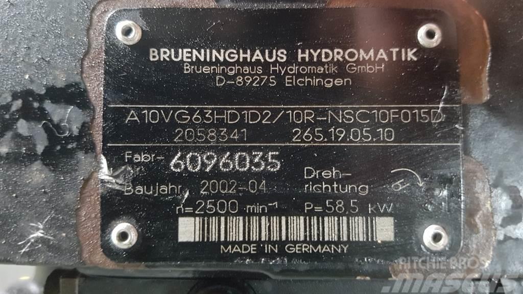 Brueninghaus Hydromatik A10VG63HD1D2/10R - Drive pump/Fahrpumpe/Rijpomp Hydraulika