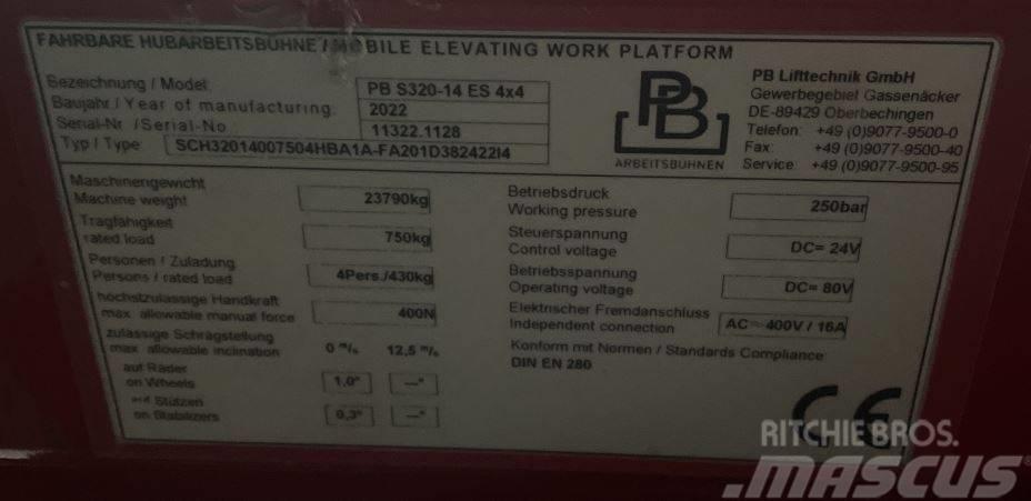 PB S320-14 4x4, high rack lift, 32m,like Holland Lift Podnośniki nożycowe