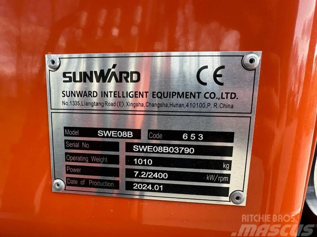 Sunward SWE08 minigraver 1ton NIEUW incl. 3 bakken Minikoparki