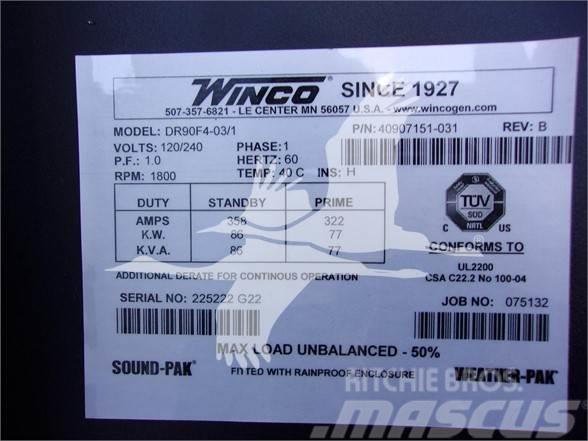  WINCO DR90F4 Agregaty prądotwórcze gazowe