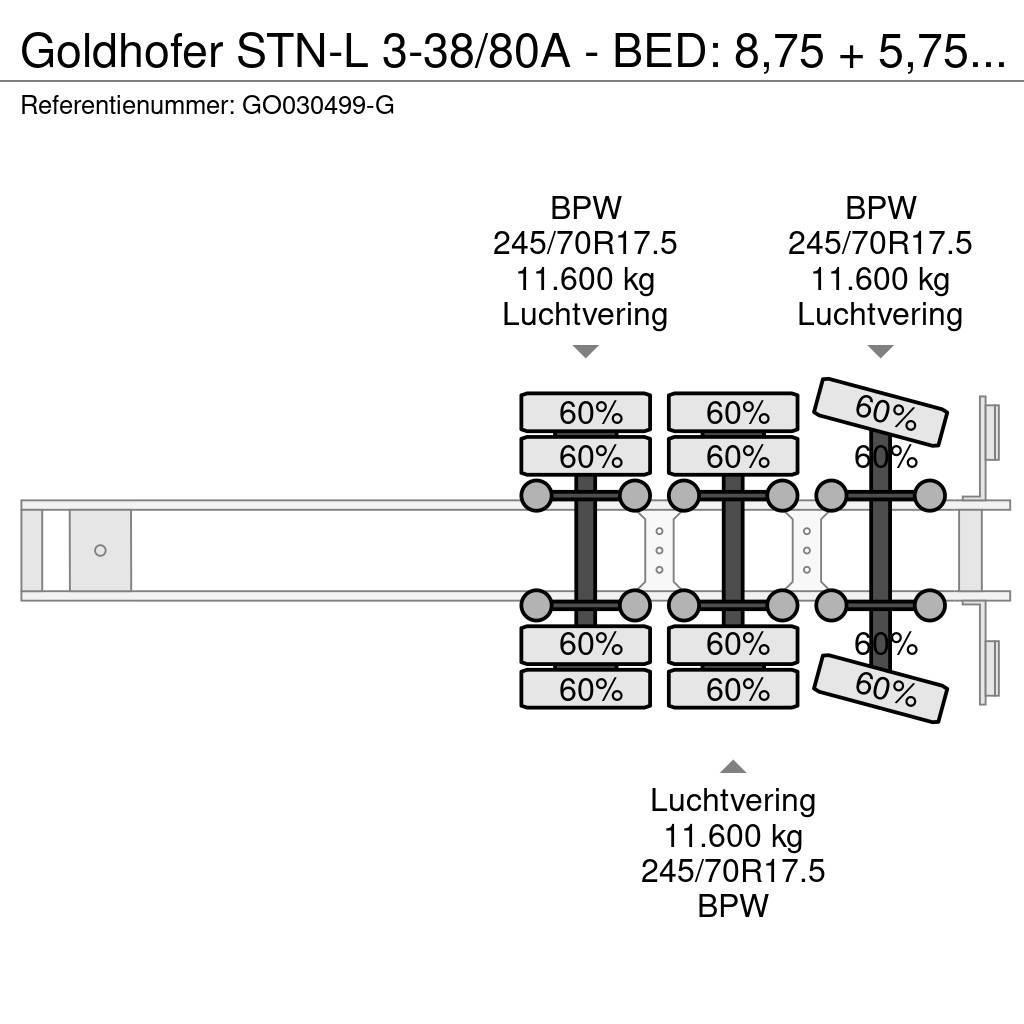 Goldhofer STN-L 3-38/80A - BED: 8,75 + 5,75 METER Naczepy niskopodłogowe