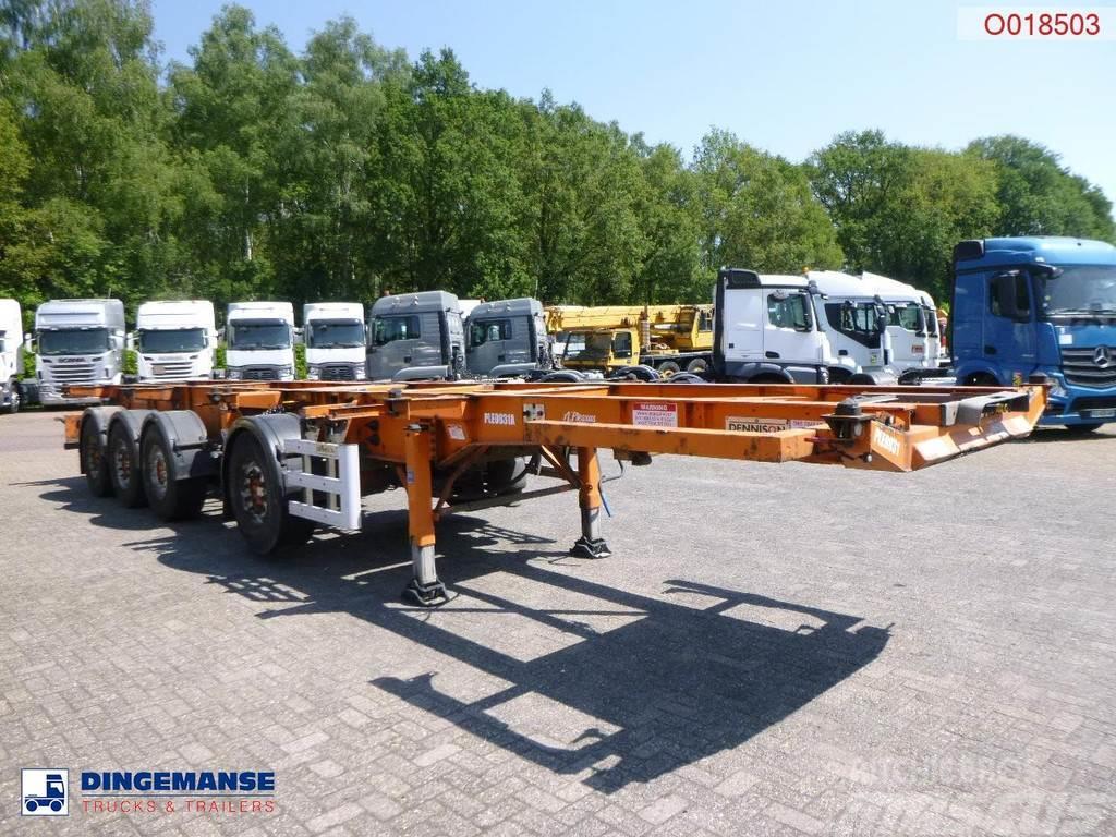 Dennison 4-axle container combi trailer (3 + 1 axles) 20-30 Naczepy do transportu kontenerów