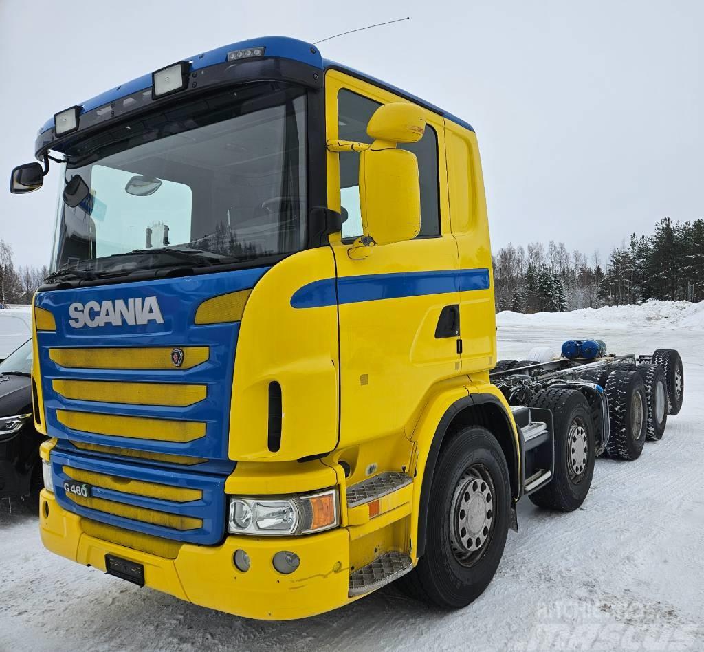 Scania G480 10x4 Valmistuu Metsäkoneenkuljetusautoksi Samochody do przewozu maszyn leśnych
