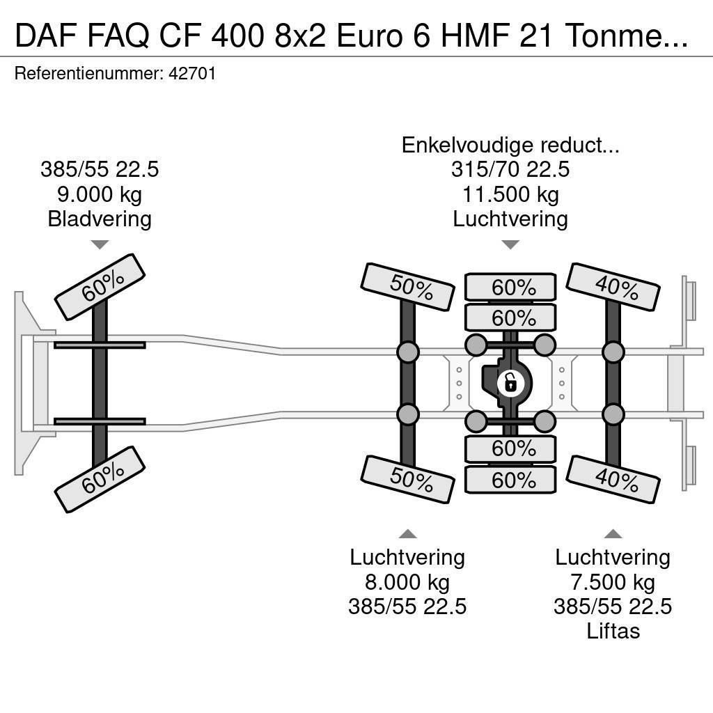 DAF FAQ CF 400 8x2 Euro 6 HMF 21 Tonmeter laadkraan Hakowce