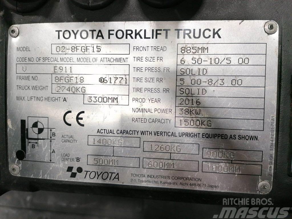 Toyota 02-8FGF15 Wózki LPG
