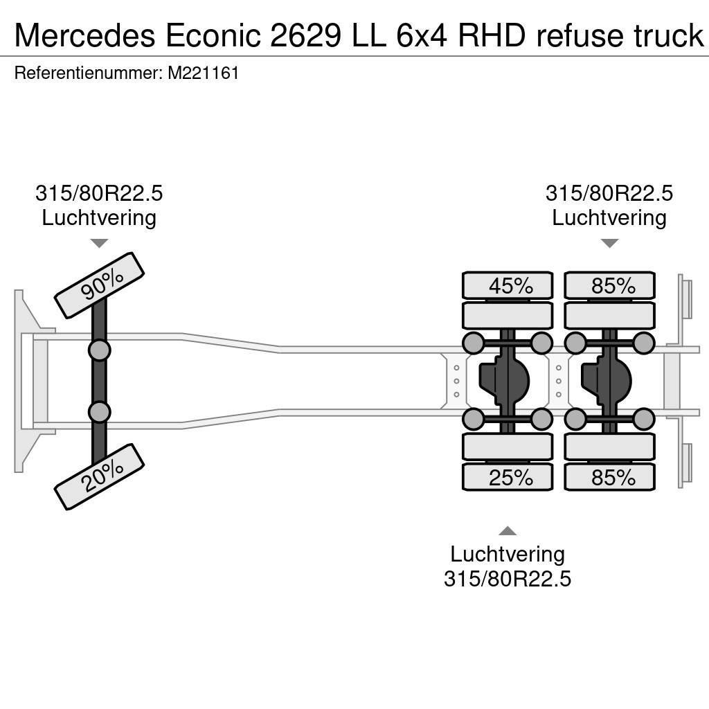 Mercedes-Benz Econic 2629 LL 6x4 RHD refuse truck Śmieciarki