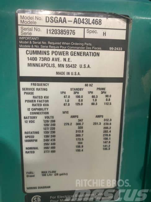 Cummins 105kW Agregaty prądotwórcze Diesla