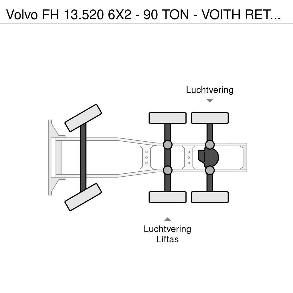 Volvo FH 13.520 6X2 - 90 TON - VOITH RETARDER - BIG AXLE Ciągniki siodłowe