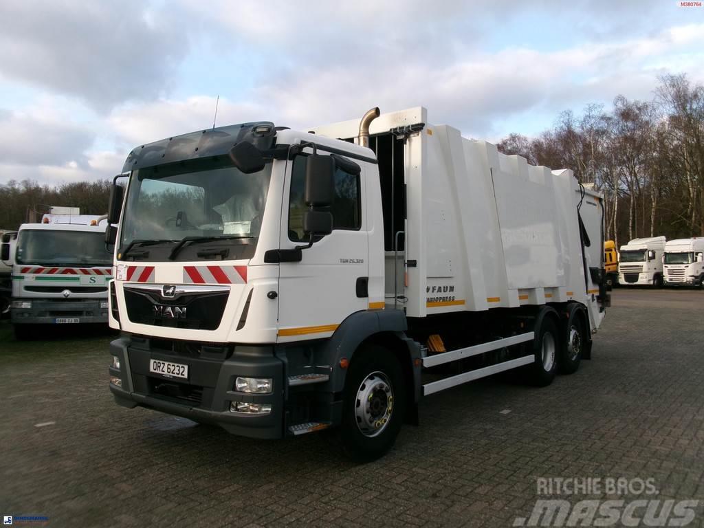 MAN TGM 26.320 6X2 Euro 6 RHD Faun refuse truck Śmieciarki
