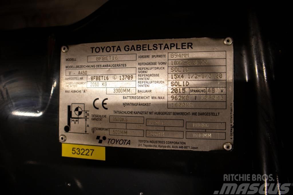 Toyota 8 FB ET 16, smidig 1,6 tons motviktstruck Wózki elektryczne