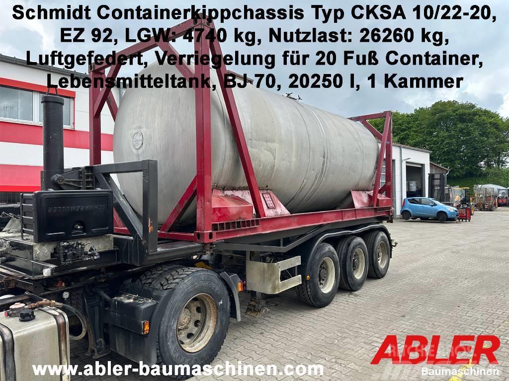 Schmidt CKSA 10/22-20 Containerkippchassis mit Tank Naczepy do transportu kontenerów