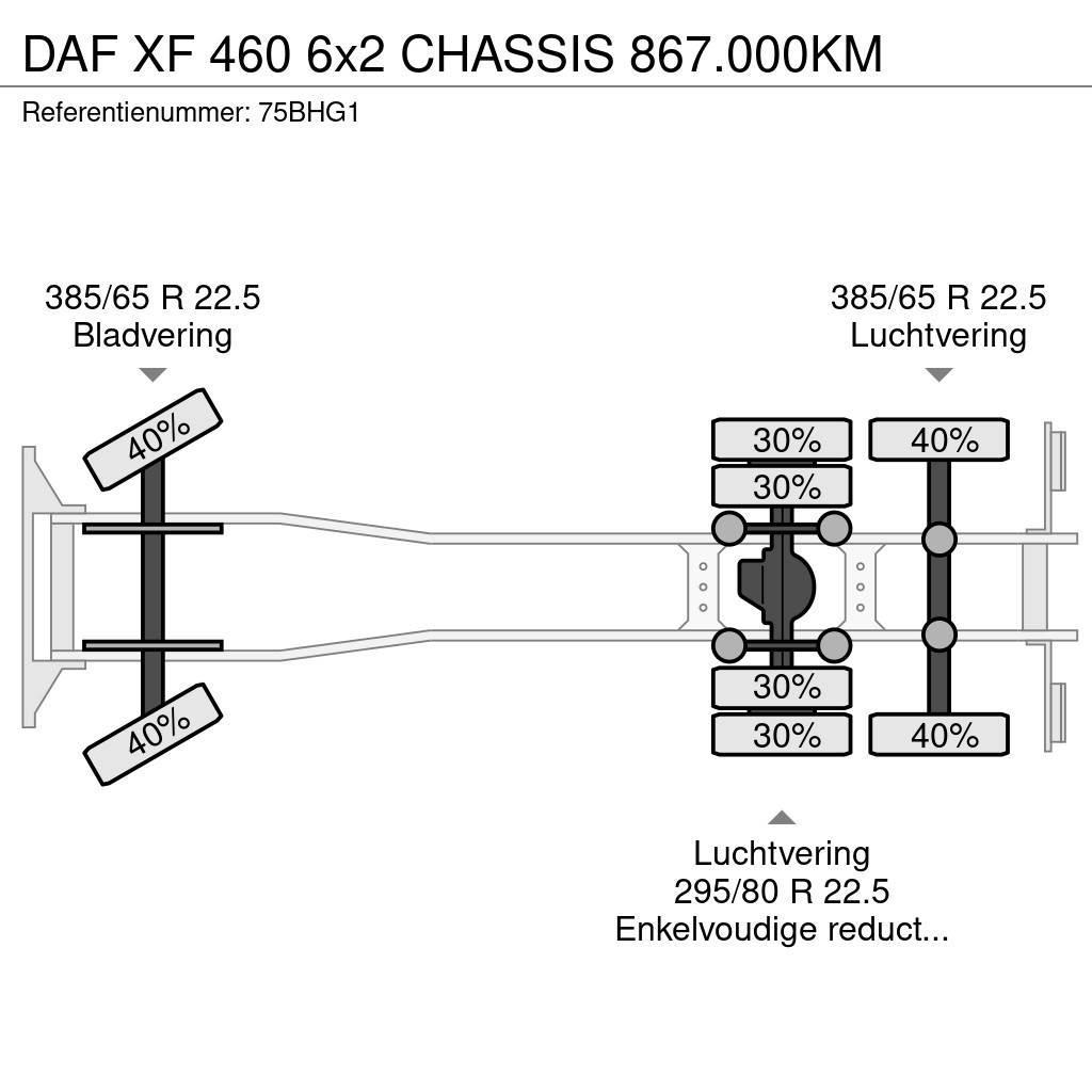 DAF XF 460 6x2 CHASSIS 867.000KM Pojazdy pod zabudowę