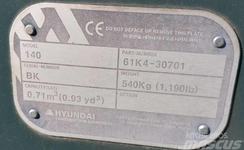 Hyundai 0.7m3_HX140 Łyżki do ładowarek