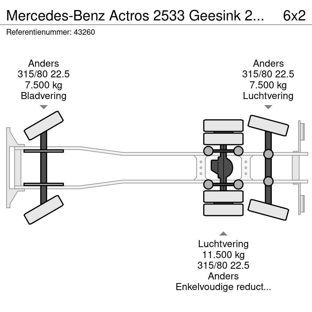 Mercedes-Benz Actros 2533 Geesink 23m³ GEC Welvaarts weegsysteem Śmieciarki