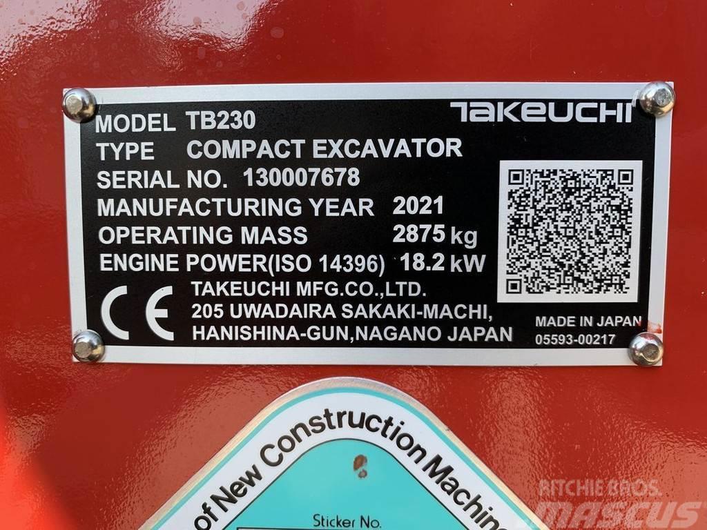 Takeuchi TB230 V3 Minikoparki