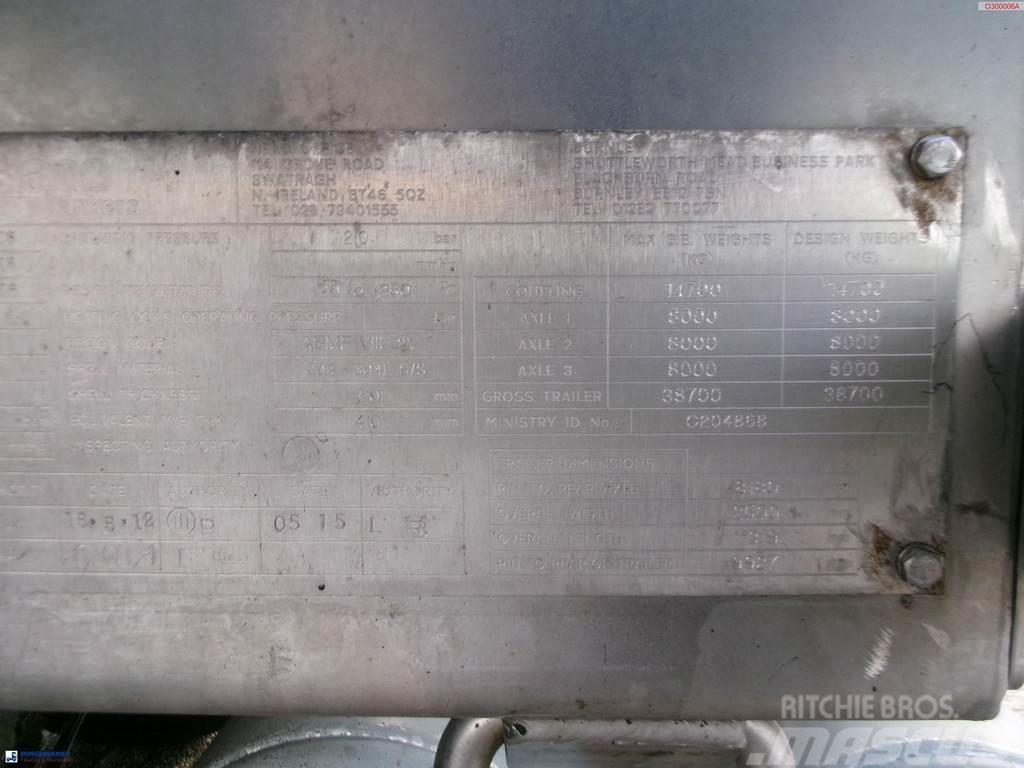 Crossland Bitumen tank inox 33 m3 / 1 comp + ADR L4BN Naczepy cysterna