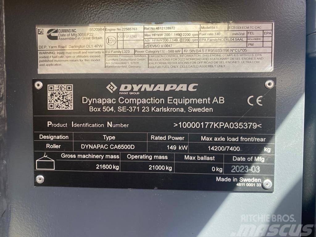 Dynapac CA 6500 D Walce jednobębnowe