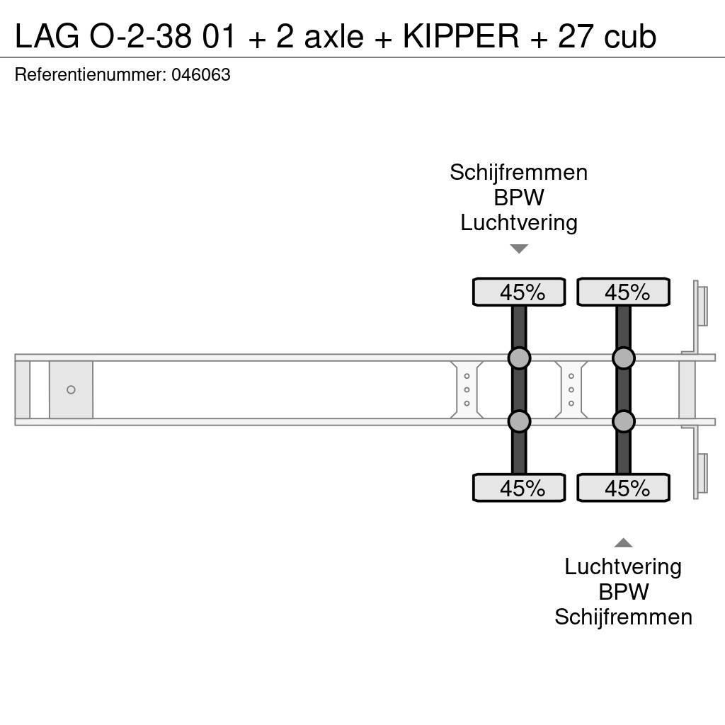 LAG O-2-38 01 + 2 axle + KIPPER + 27 cub Naczepy wywrotki / wanny