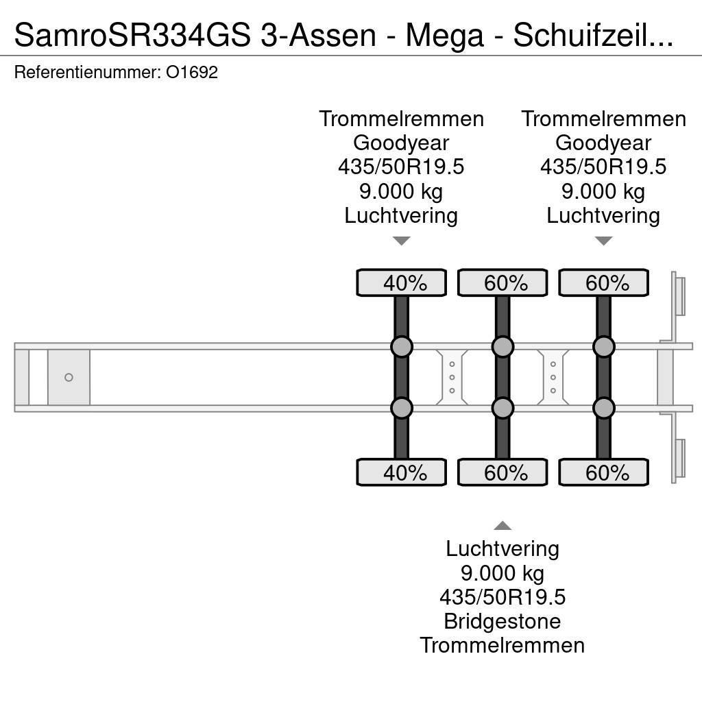 Samro SR334GS 3-Assen - Mega - Schuifzeilen - Trommelrem Naczepy firanki