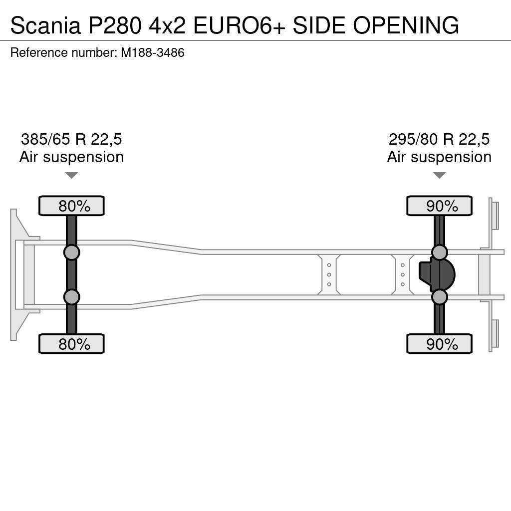 Scania P280 4x2 EURO6+ SIDE OPENING Samochody ciężarowe ze skrzynią zamkniętą