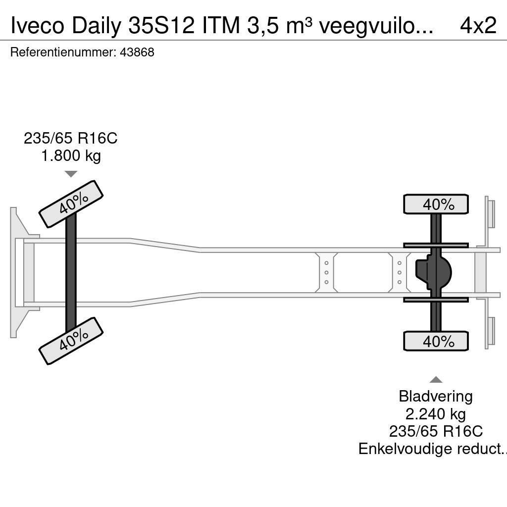 Iveco Daily 35S12 ITM 3,5 m³ veegvuilopbouw Śmieciarki
