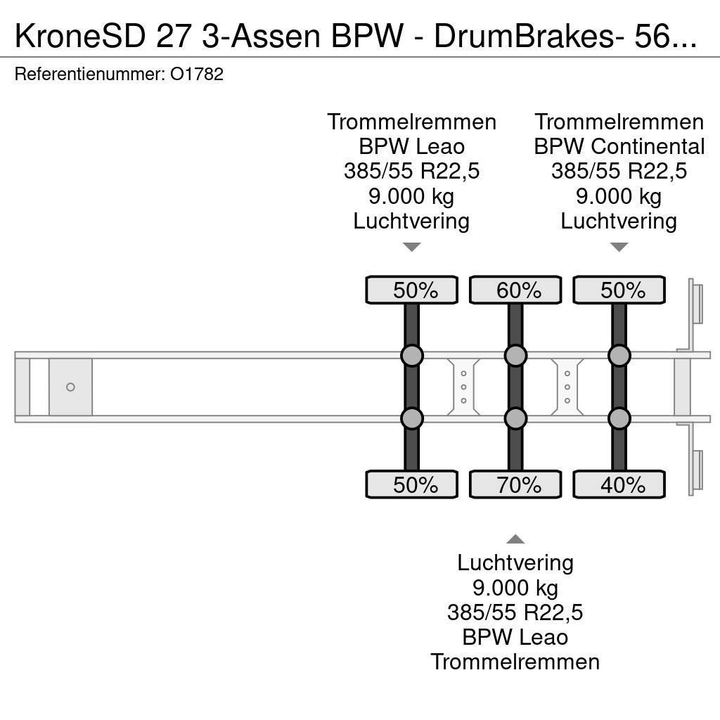 Krone SD 27 3-Assen BPW - DrumBrakes- 5640kg - All Sorts Naczepy do transportu kontenerów
