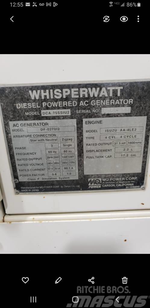 Whisperwatt Diesel Powered AC Generator DF-027012 Agregaty prądotwórcze Diesla