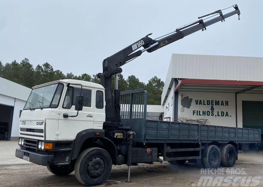 DAF 2700 ATI 6x2 steelsuspension with Hiab 160 Ciężarówki typu Platforma / Skrzynia