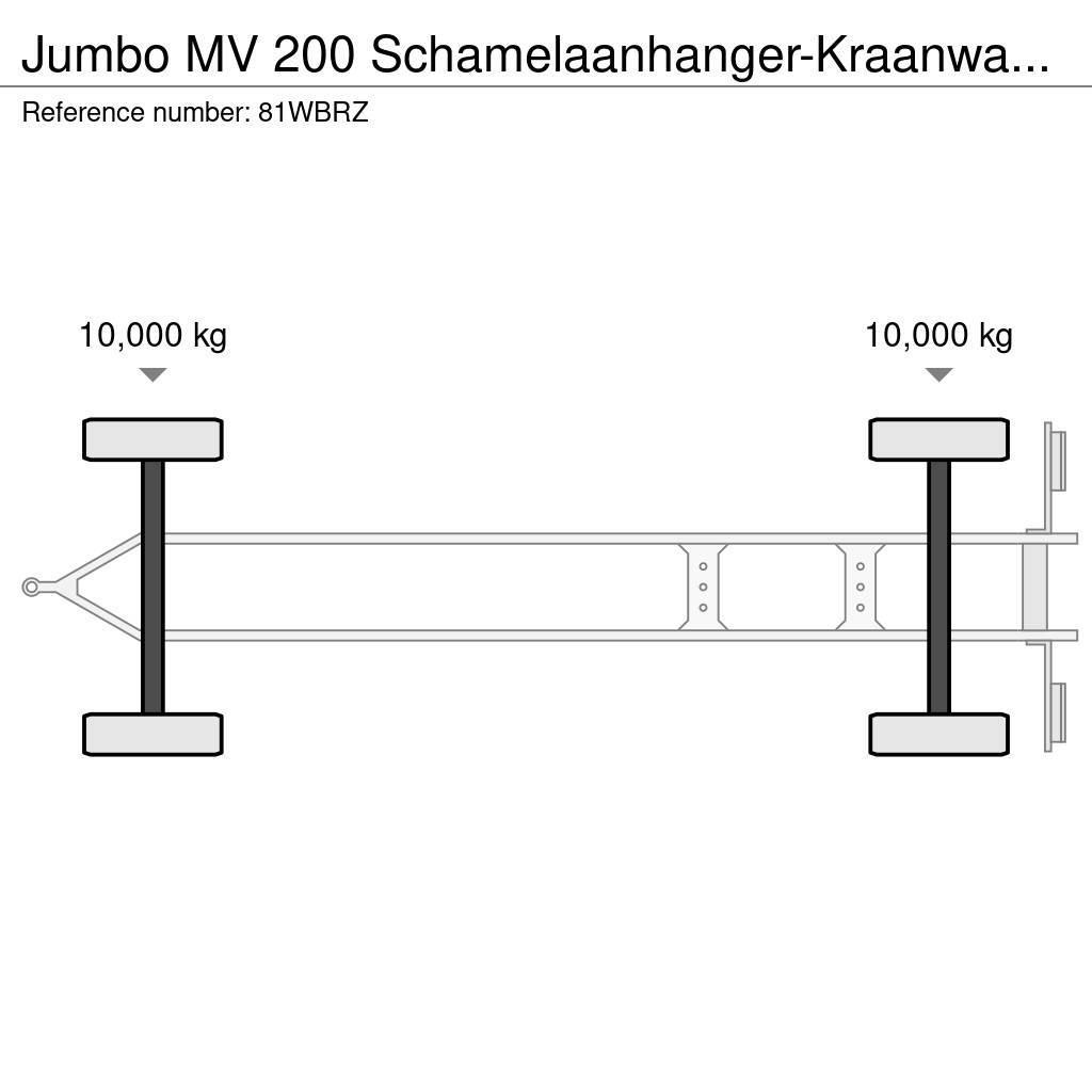 Jumbo MV 200 Schamelaanhanger-Kraanwagen! Platformy / Przyczepy z otwieranymi burtami