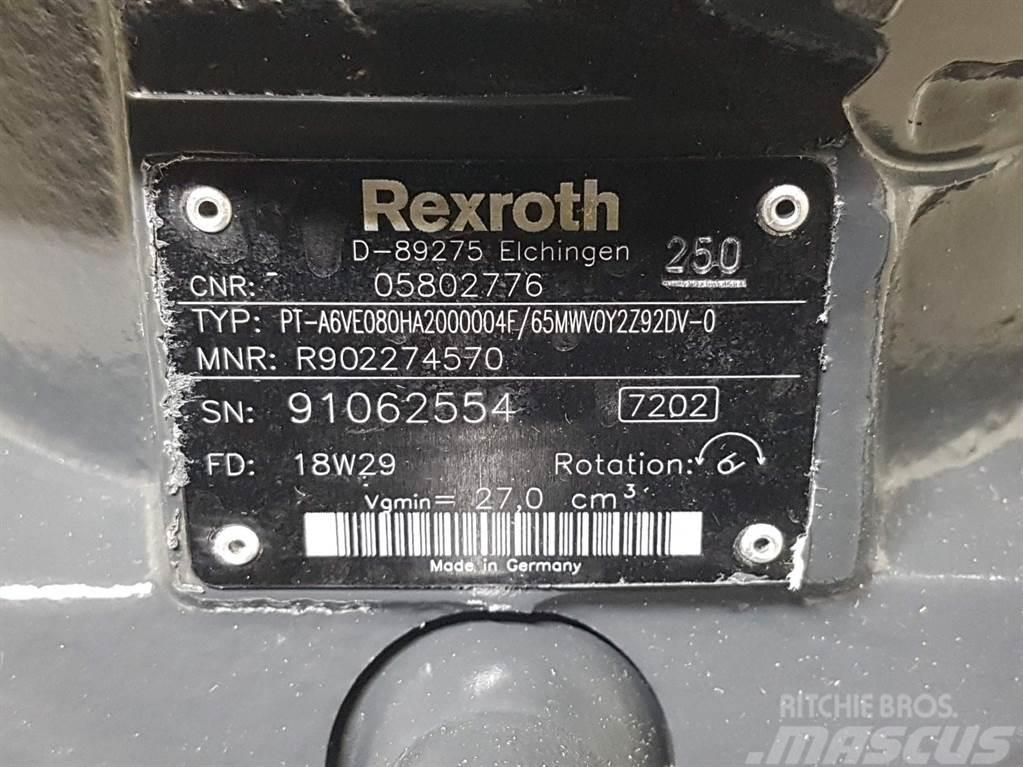 Bomag 05802776-Rexroth A6VE080HA-Drive motor/Fahrmotor Hydraulika
