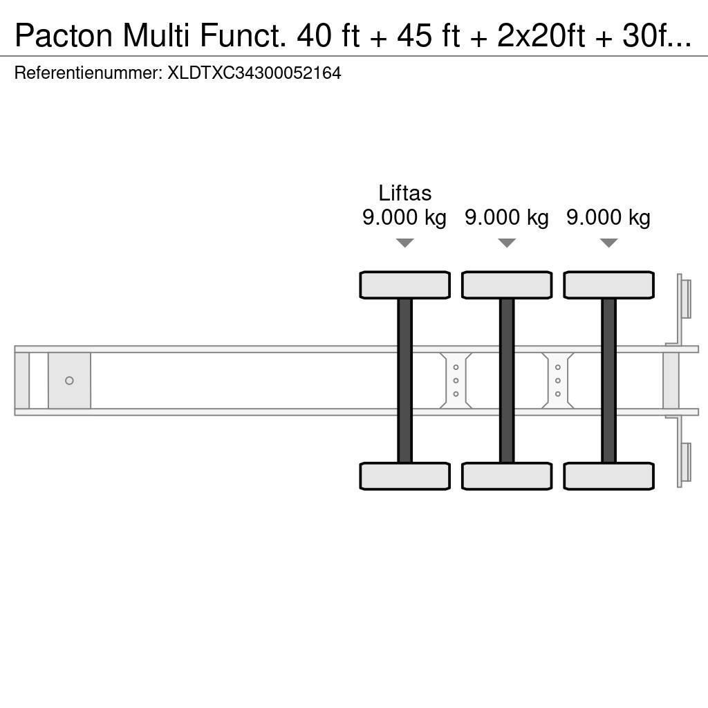 Pacton Multi Funct. 40 ft + 45 ft + 2x20ft + 30ft + High Naczepy do transportu kontenerów