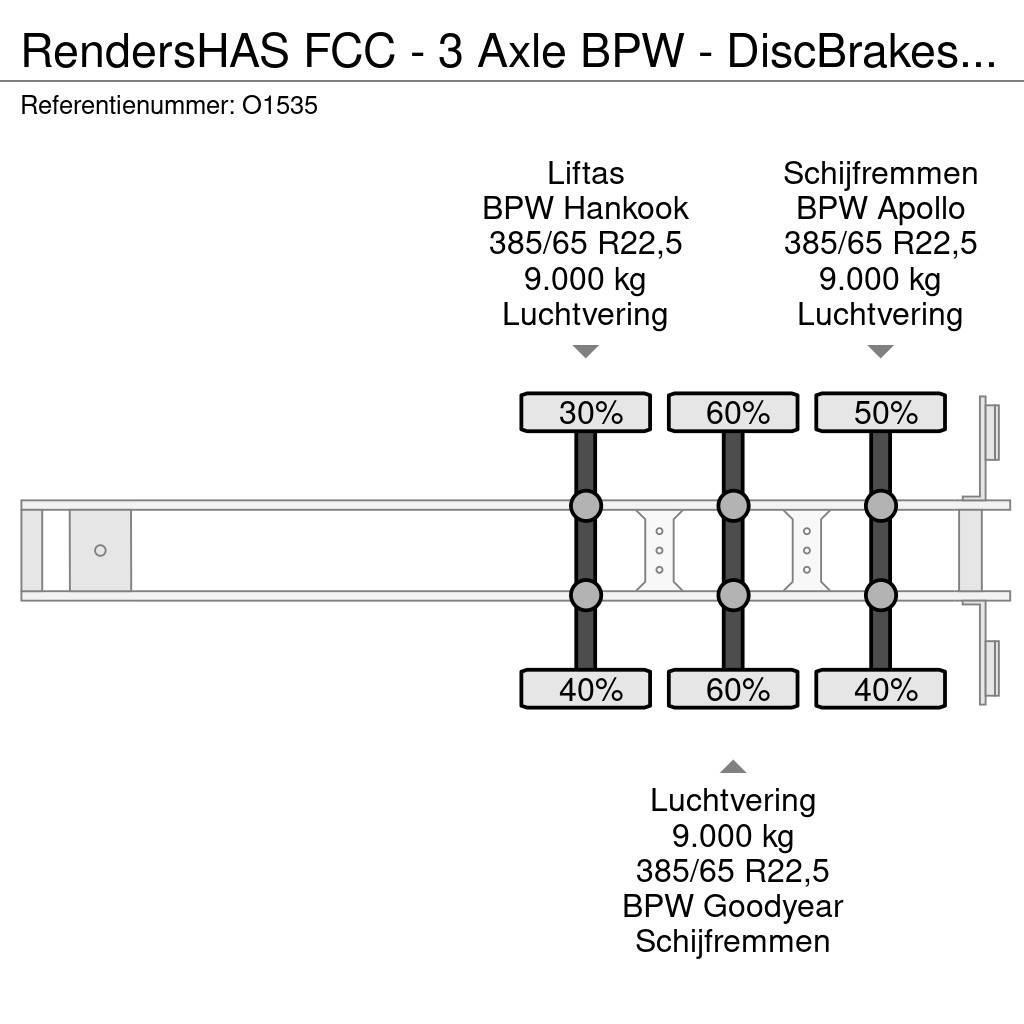 Renders HAS FCC - 3 Axle BPW - DiscBrakes - LiftAxle - Sli Naczepy do transportu kontenerów