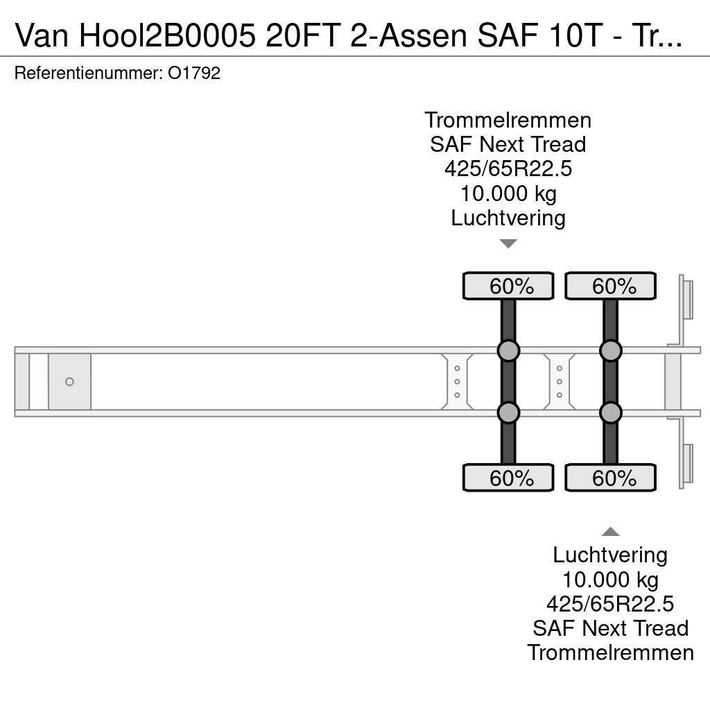 Van Hool 2B0005 20FT 2-Assen SAF 10T - Trommelremmen - Ferr Naczepy do transportu kontenerów