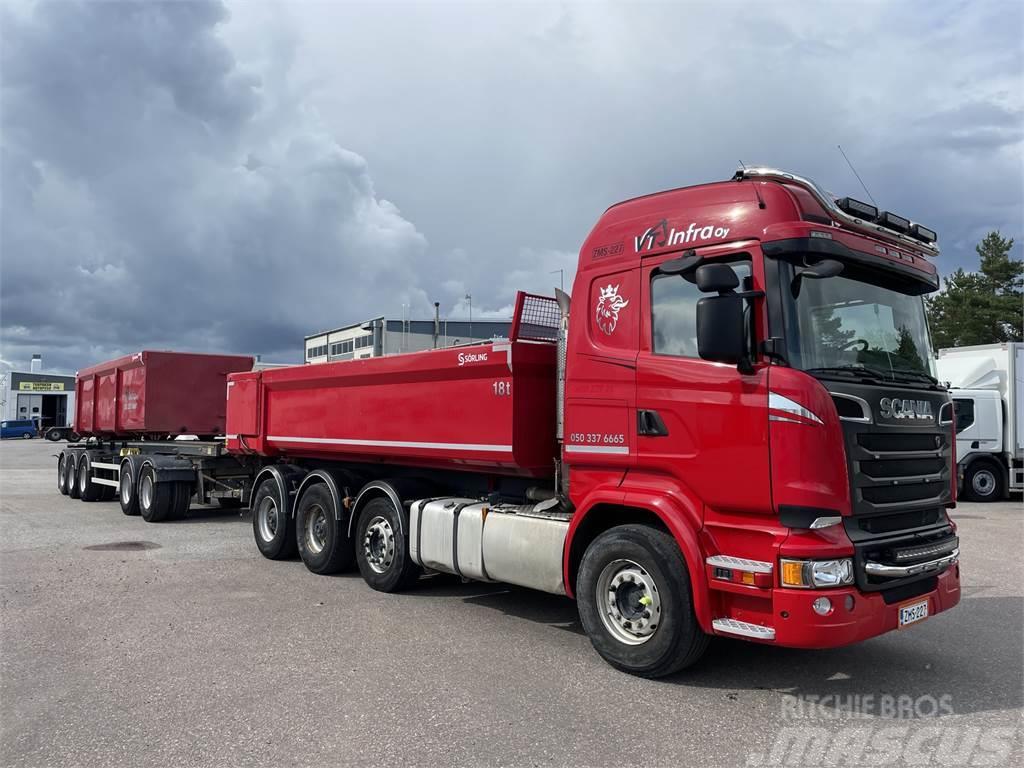 Scania R730 8x4, 76 tonninen automaattikas.yhdistelmä Wywrotki