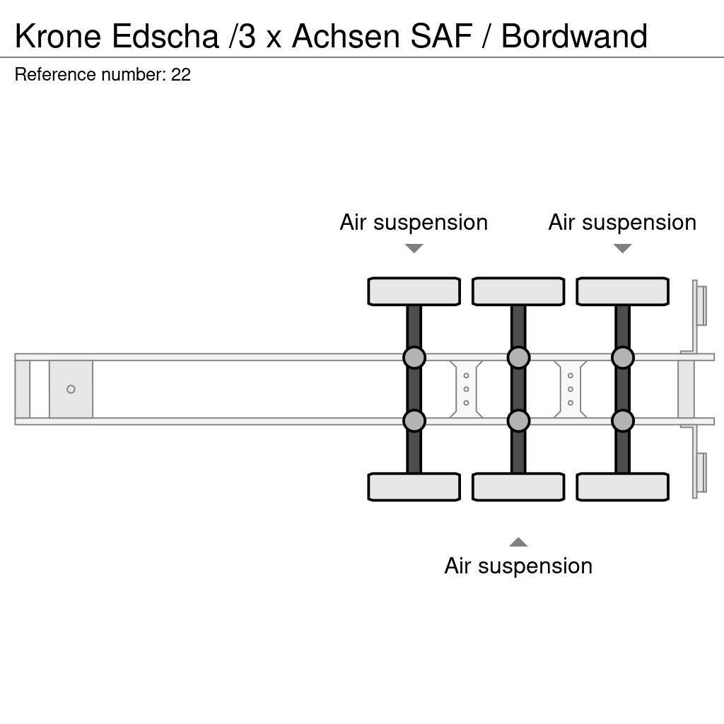 Krone Edscha /3 x Achsen SAF / Bordwand Naczepy firanki