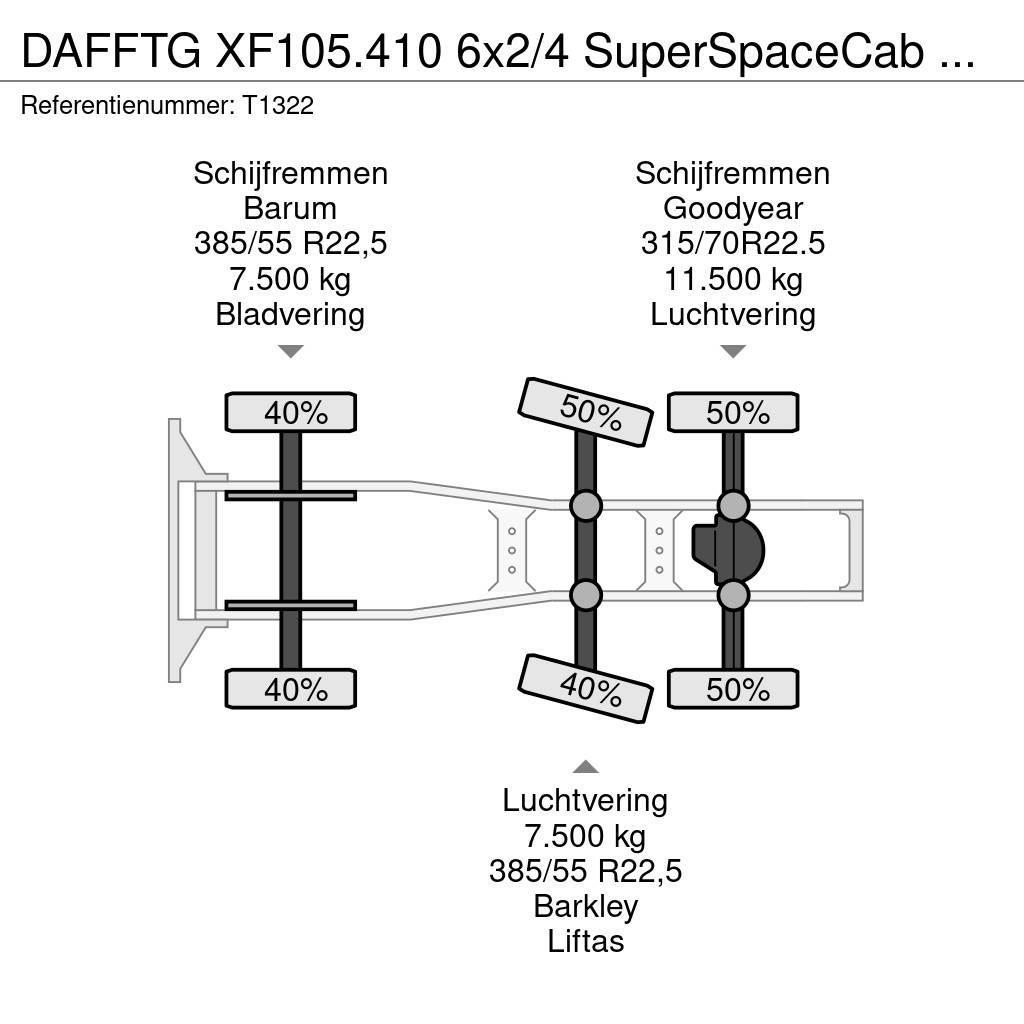 DAF FTG XF105.410 6x2/4 SuperSpaceCab Euro5 (T1322) Ciągniki siodłowe