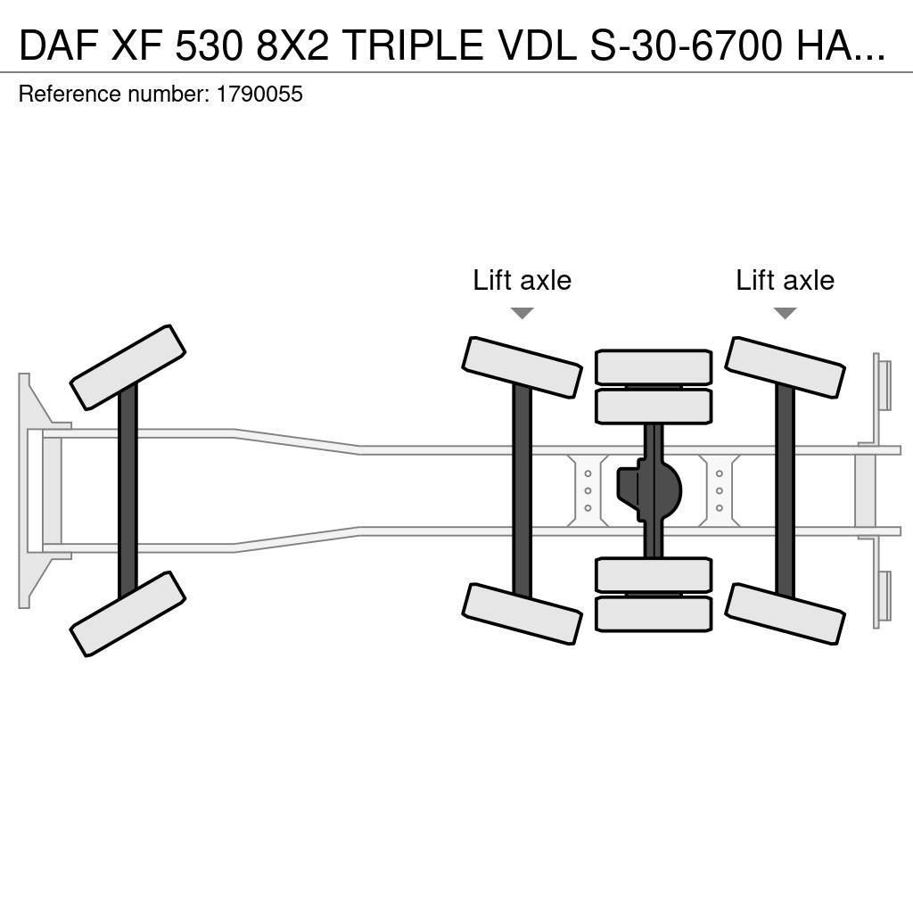 DAF XF 530 8X2 TRIPLE VDL S-30-6700 HAAKARMSYSTEEM/ABR Hakowce
