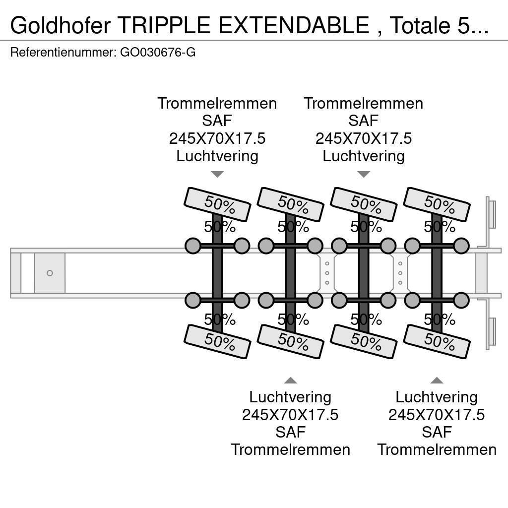 Goldhofer TRIPPLE EXTENDABLE , Totale 51 M 4 AXEL STEERING Naczepy niskopodłogowe