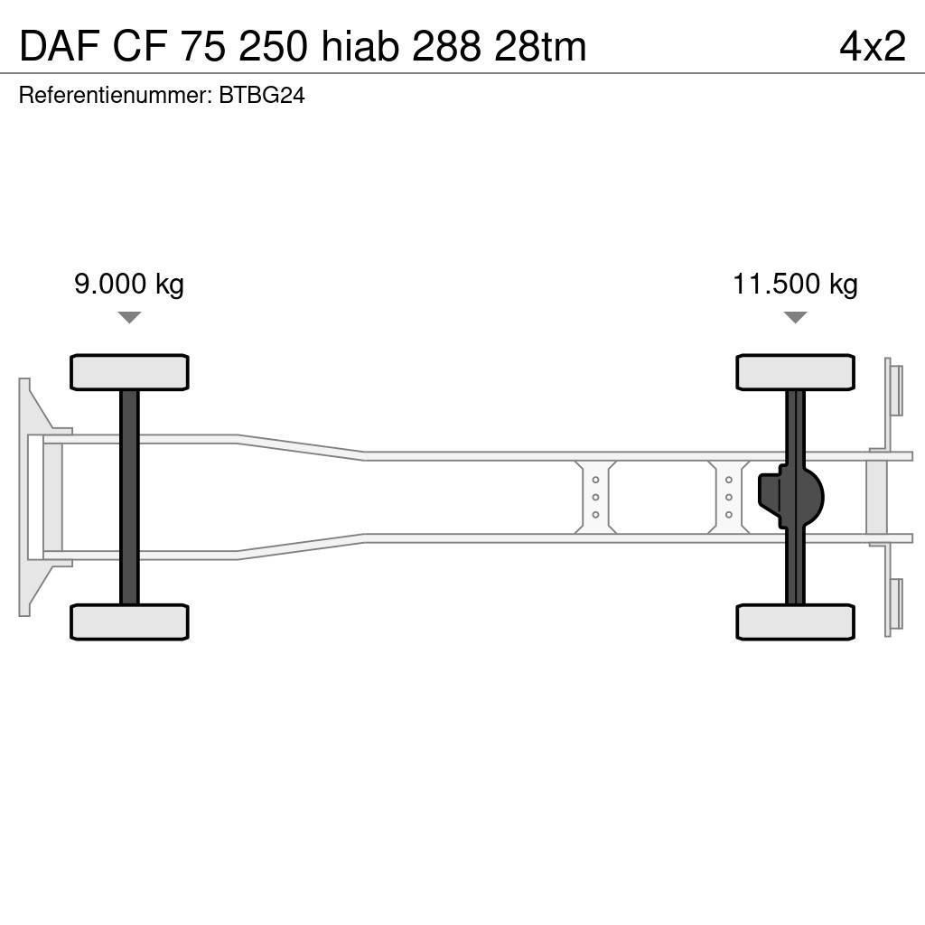 DAF CF 75 250 hiab 288 28tm Żurawie szosowo-terenowe