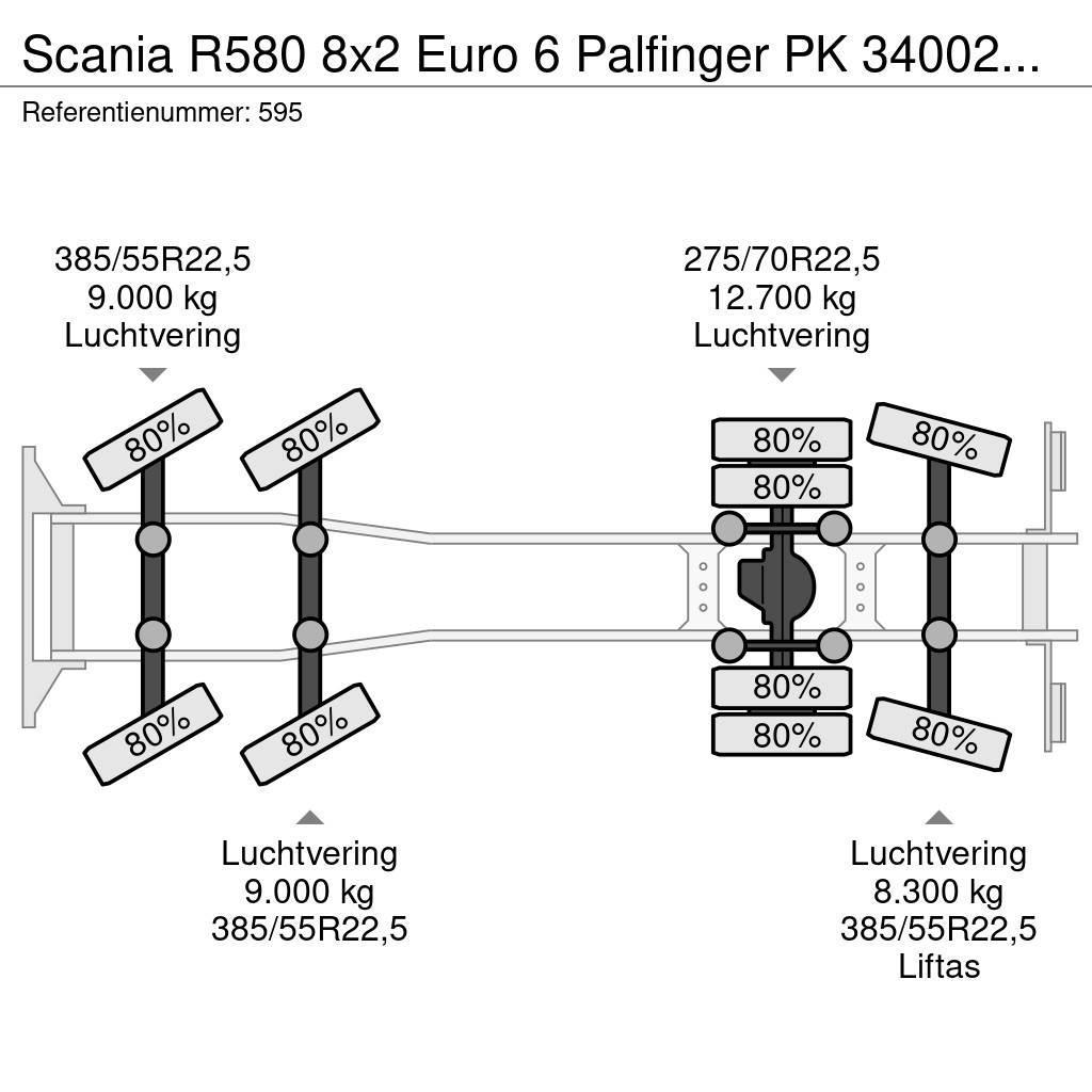 Scania R580 8x2 Euro 6 Palfinger PK 34002-SHF 7 x Hydr. W Żurawie szosowo-terenowe