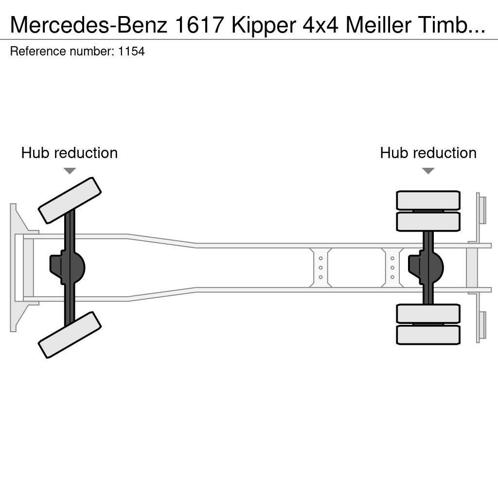 Mercedes-Benz 1617 Kipper 4x4 Meiller Timber Crane Big Axle Good Wywrotki