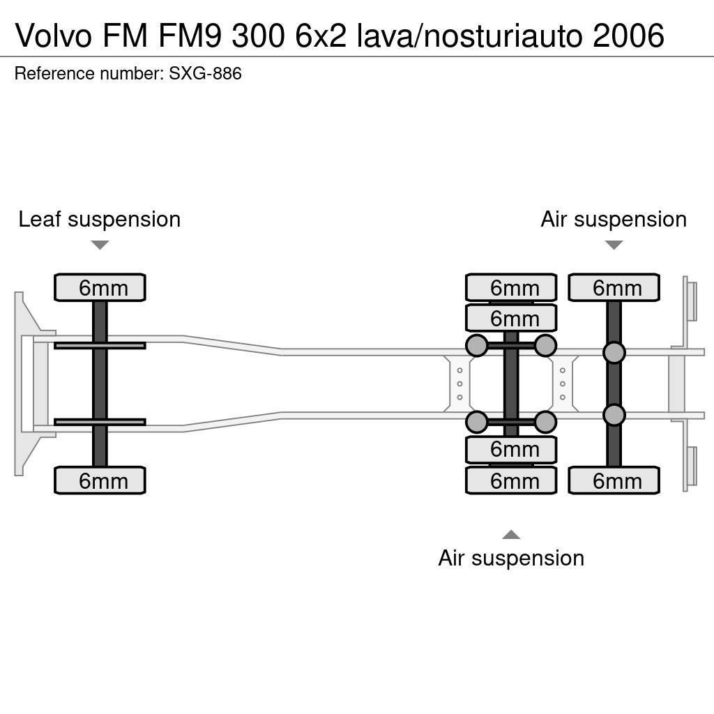 Volvo FM FM9 300 6x2 lava/nosturiauto 2006 Ciężarówki typu Platforma / Skrzynia